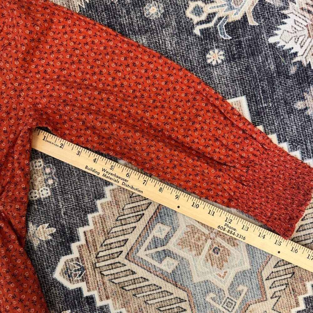 Madewell Tie-Back Peplum Top in Campden Daisies Orange 100% Cotton Size XS - Picture 16 of 16